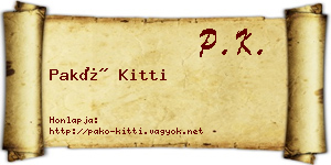 Pakó Kitti névjegykártya